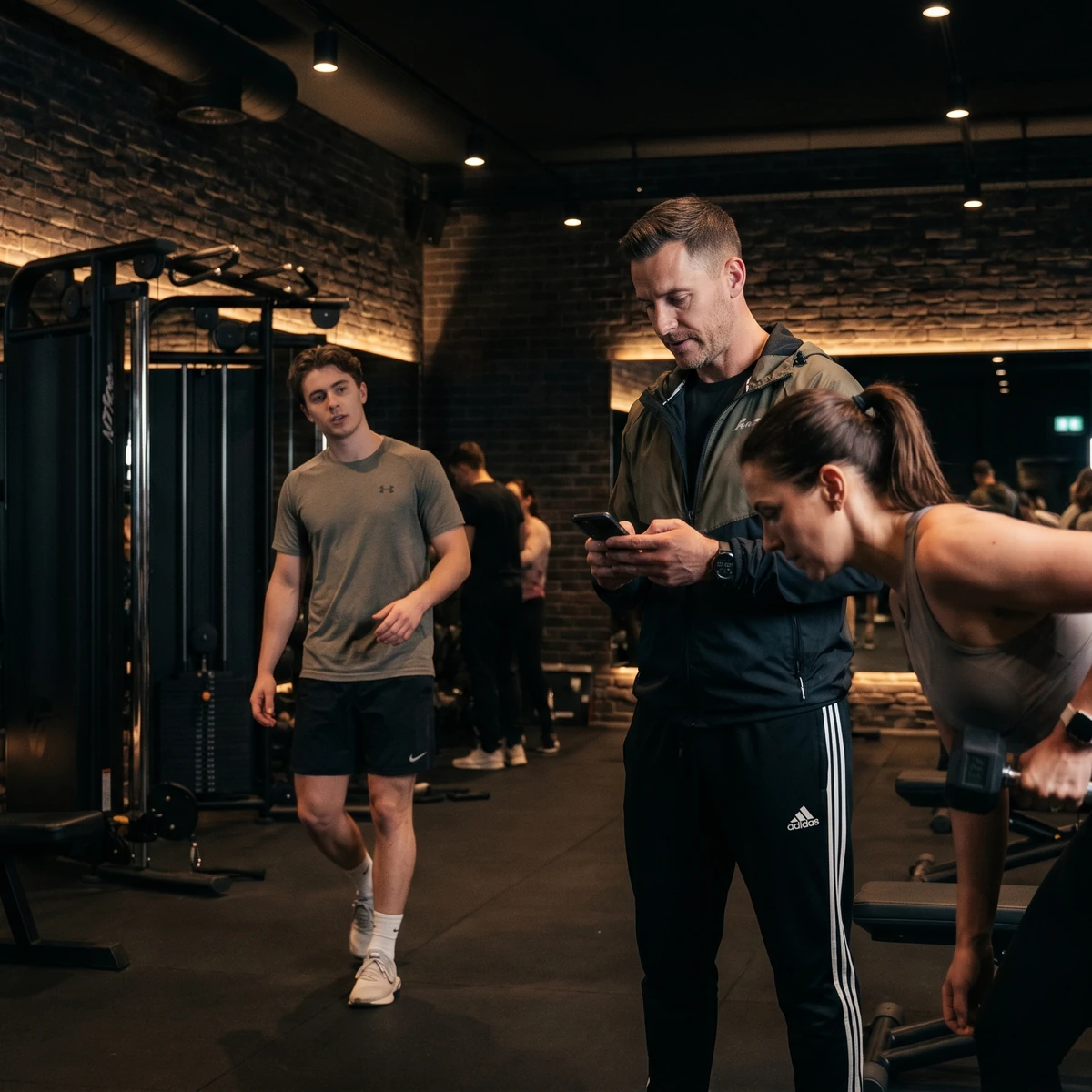 Fitness coach training clients