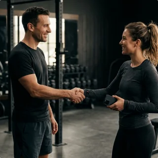 Handshake with coach